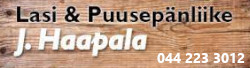 Lasi & Puusepänliike J. Haapala logo